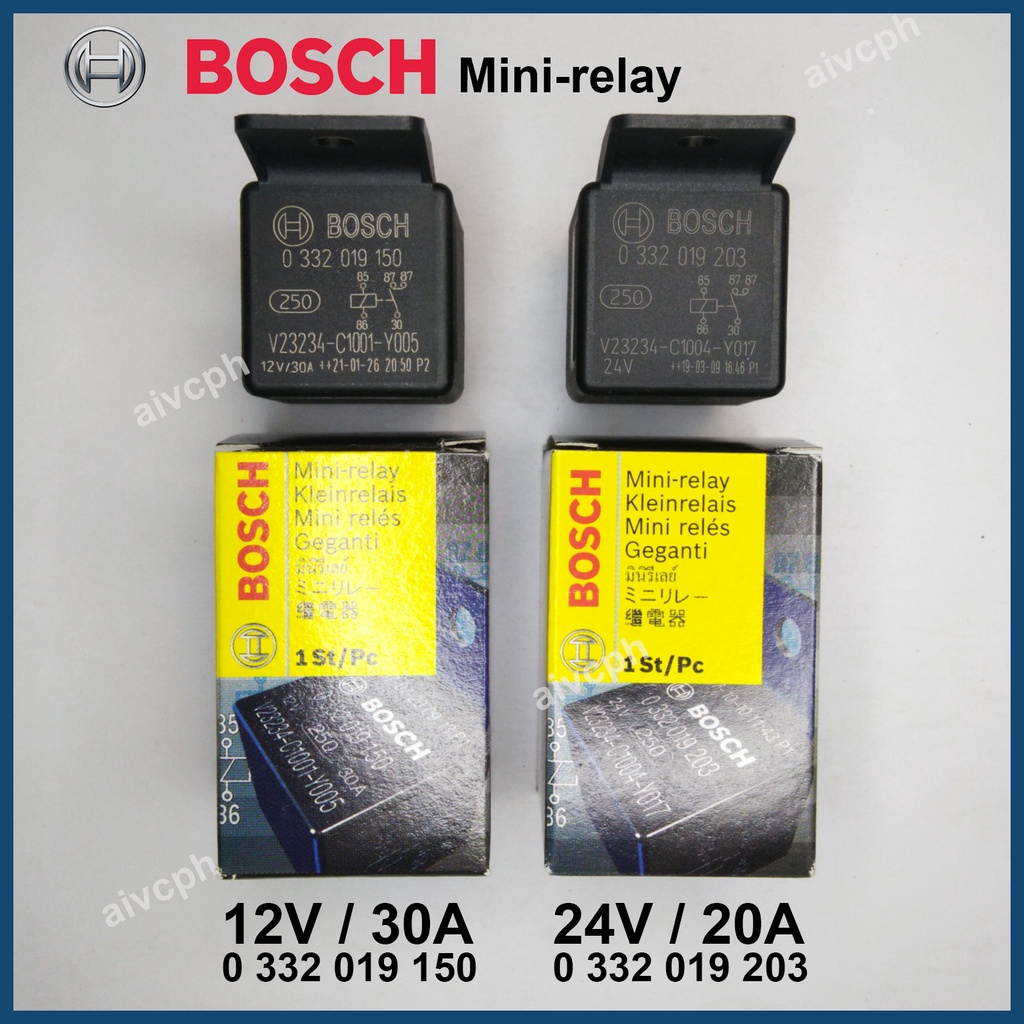 Bosch Mini Relay 12V /30A 24V /20A SPST Portugal 5-pin Double Output ...