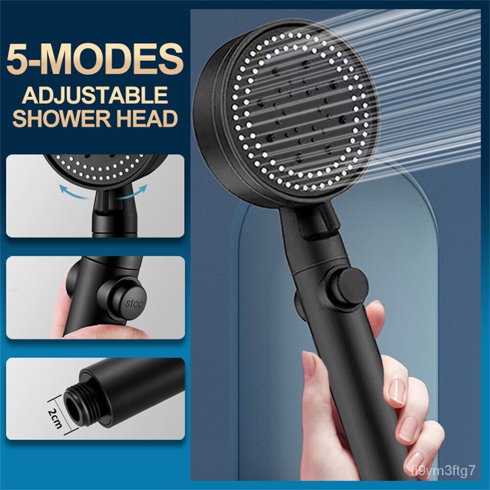 Water Saving Shower Head 5 Modes Adjustable High Pressure Shower One ...