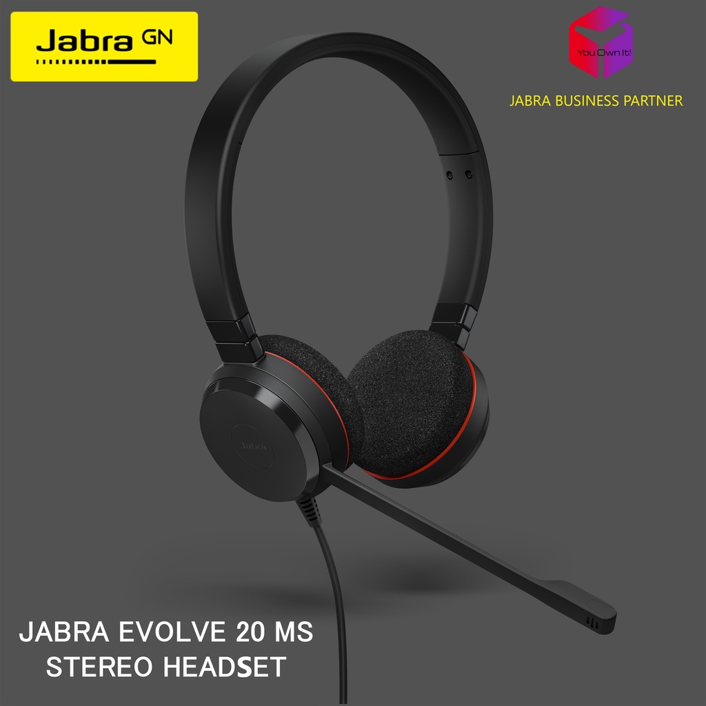 Jabra EVOLVE 20 MS Stereo Black USB Professional Headset with Easy Call  Management and Great Sound for Calls and Music 4999-823-109 