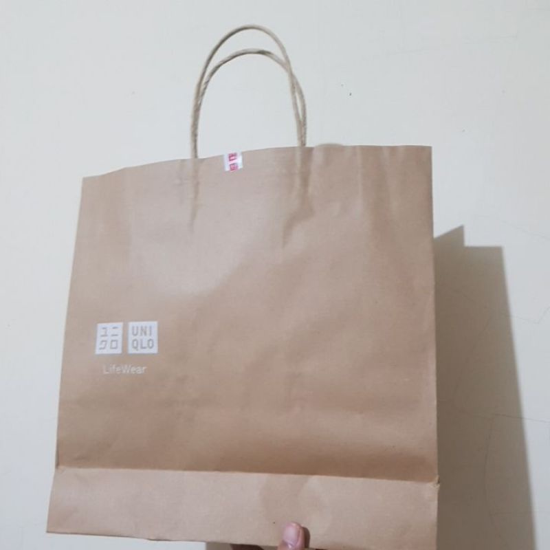 Uniqlo EcoFriendly Shopping Paper Bag Shopee Philippines