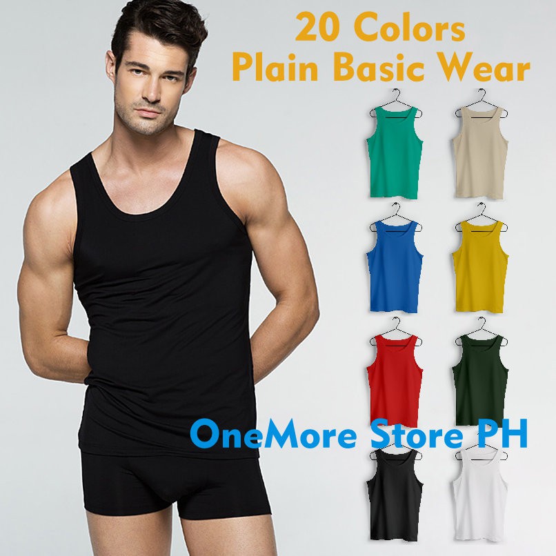 OM Unisex Cotton Sando Plain Tank Top Basic Casual Summer Wear Solid ...