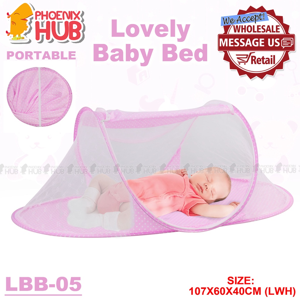 Phoenix Hub BH 02 Baby Happy Baby Portable Anti Mosquito Soft Bed Baby Mosquito Net Crib with Pillow