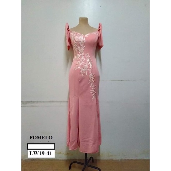 Metiza Long Gown / Filipiniana Neoprene | Shopee Philippines