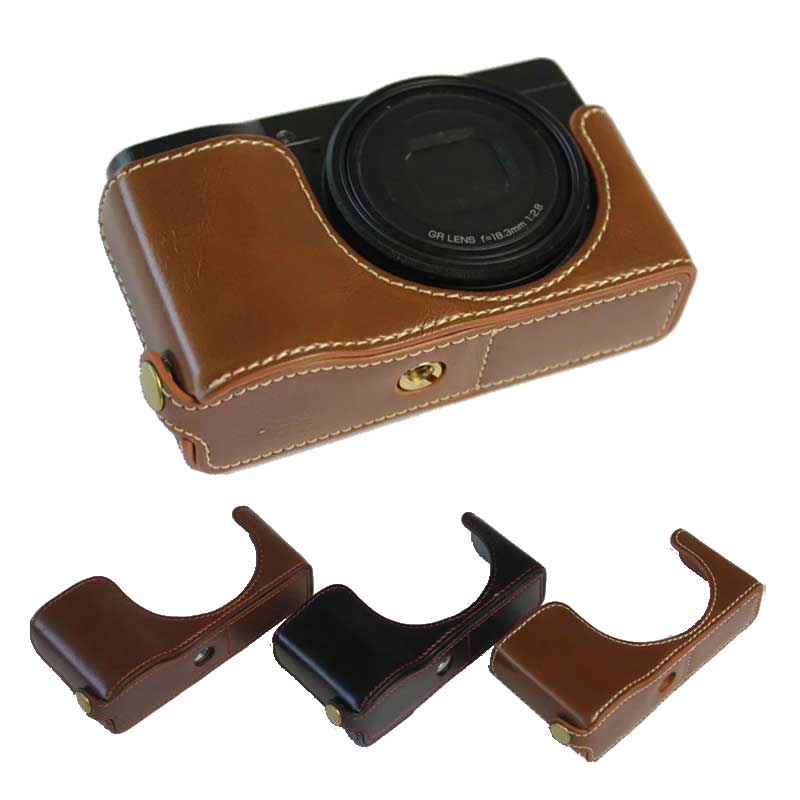 Voor Nikon Z Fc PU Leren Beschermhoes Half Body Camera Met Batterij Opening Bruin