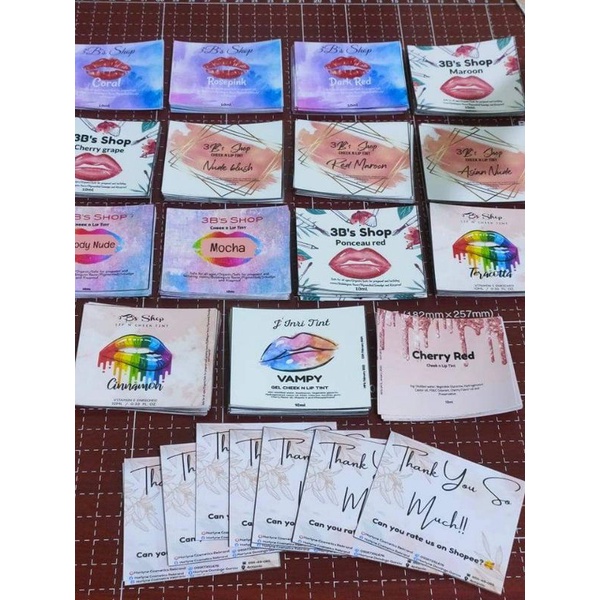 10pcs Customized Sticker for Liptint and Cosmetics | Shopee Philippines