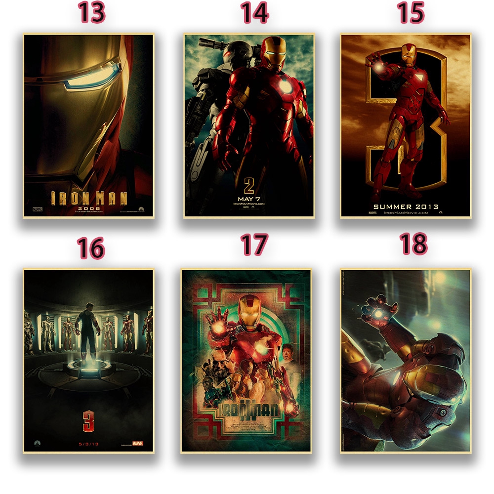 Marvel Comics Iron Man Poster Painting RetroPoster Kraft Paper For Home ...