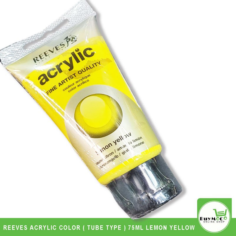 REEVES ACRYLIC COLOR ( TUBE TYPE ) 75ML LEMON YELLOW | Shopee Philippines