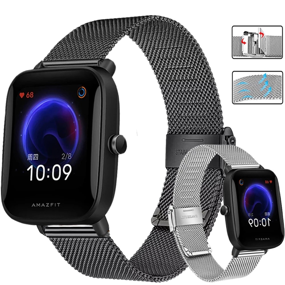 20MM Stainless Steel Strap For Xiaomi Huami Amazfit Bip S U Lite GTS 2 Mini Haylou lS02 Smart Watch Band For Garmin Vivoactive 3 Shopee Philippines