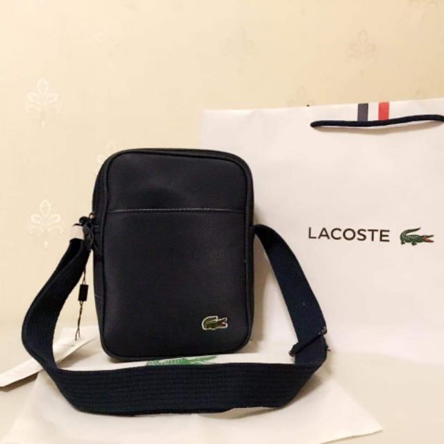 Lacoste black 2025 sling bag