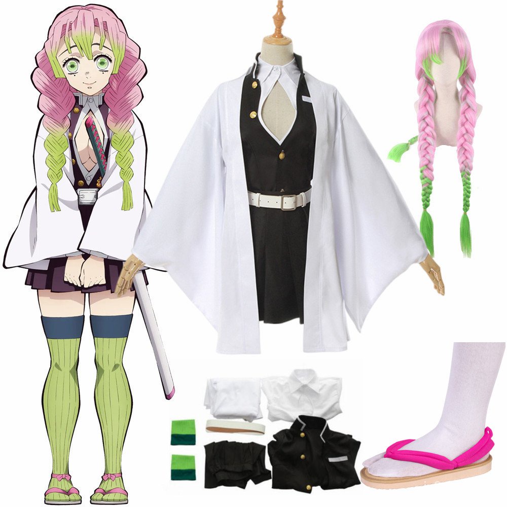 Anime Kimono Cosplay Demon Slayer Kanroji Mitsuri Costume Kimetsu no ...