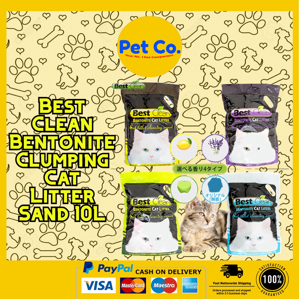 Best Clean Bentonite Clumping Deodorizing Cat Litter Sand 10L Shopee