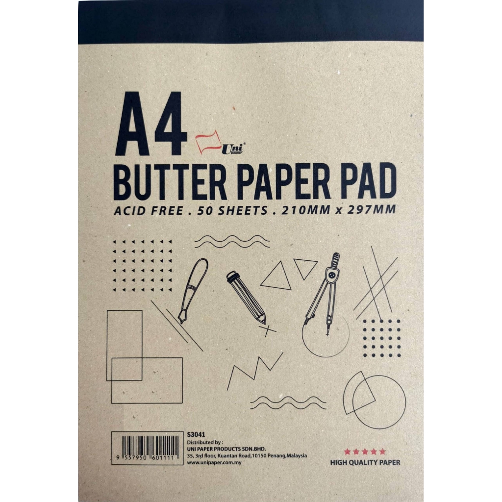 UNI BUTTER PAPER PAD A4 ( 50 SHEETS ) | Shopee Philippines