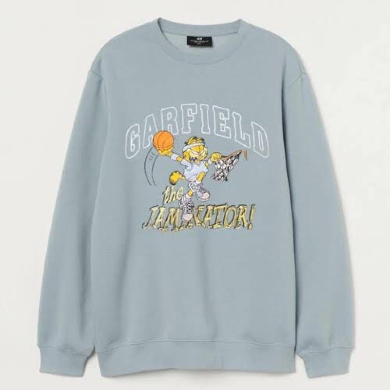 H m CREWNECK GARFIELD Blue Shopee Philippines