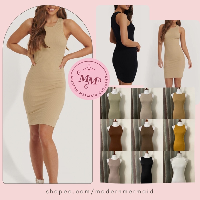 BCD] ZARA Basics Racerback RIBBED BODYCON MIDI (THICK FABRIC) PETITE-SEMI  LSexy Bodycon Dress | Shopee Philippines