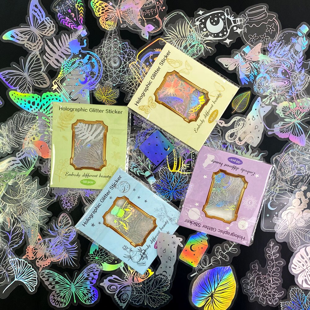 Cuessi 10/30/50PCS Holographic Laser Cartoon Graffiti Stickers Car ...