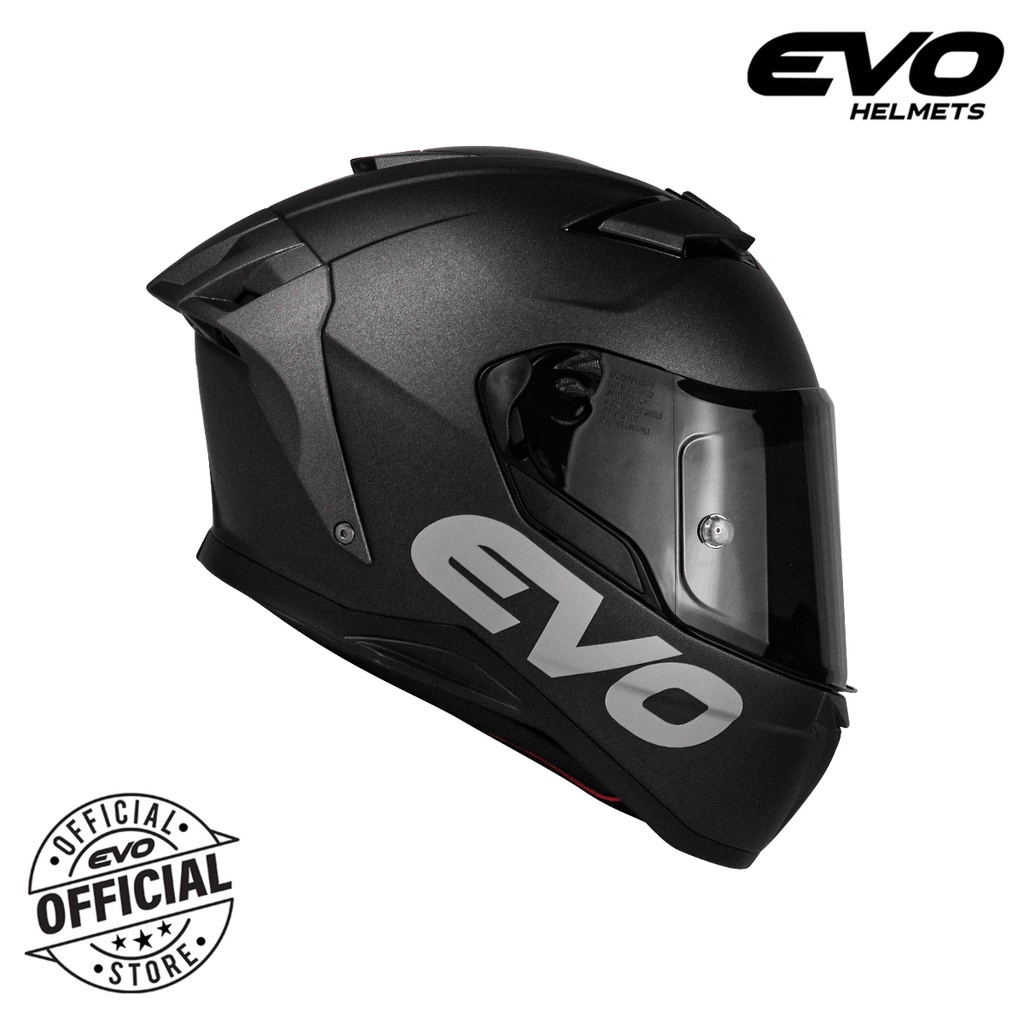 EVO XT-300 Plain Full Face Dual Visor Helmet Motorcycle With Free Clear ...