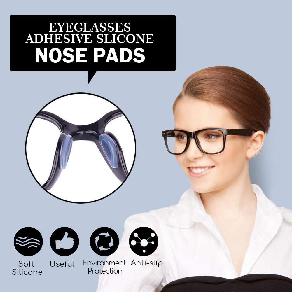 Eyeglasses Nose Pads, Anti-Slip Glasses Adhesive Silicone Nose Pads for Eyeglass Glasses Sunglasses,10 Pairs (Black,1.0mm), Size: 1 mm