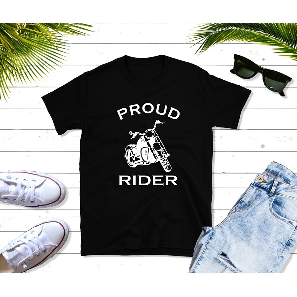 PROUD RIDE Unisex Men Ladies Women Rider Motorcycle Design Cotton T ...