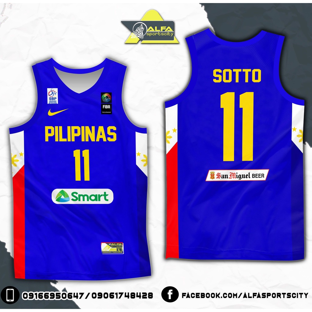 GILAS PILIPINAS "SOTTO" FULL SUBLIMATION JERSEY (BLUE) Shopee