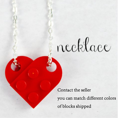 Lego necklace heart pieces discount