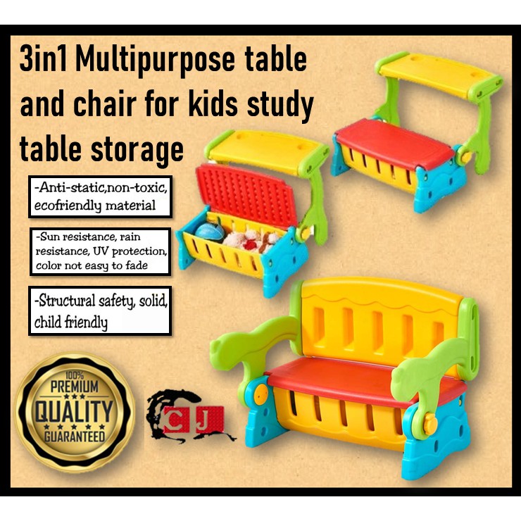 3in1 Multipurpose table and chair for kids study table storage Shopee Philippines