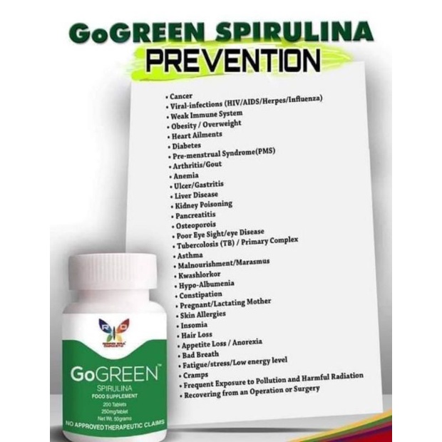 RED Go Green Spirulina (200 tabs) Shopee Philippines