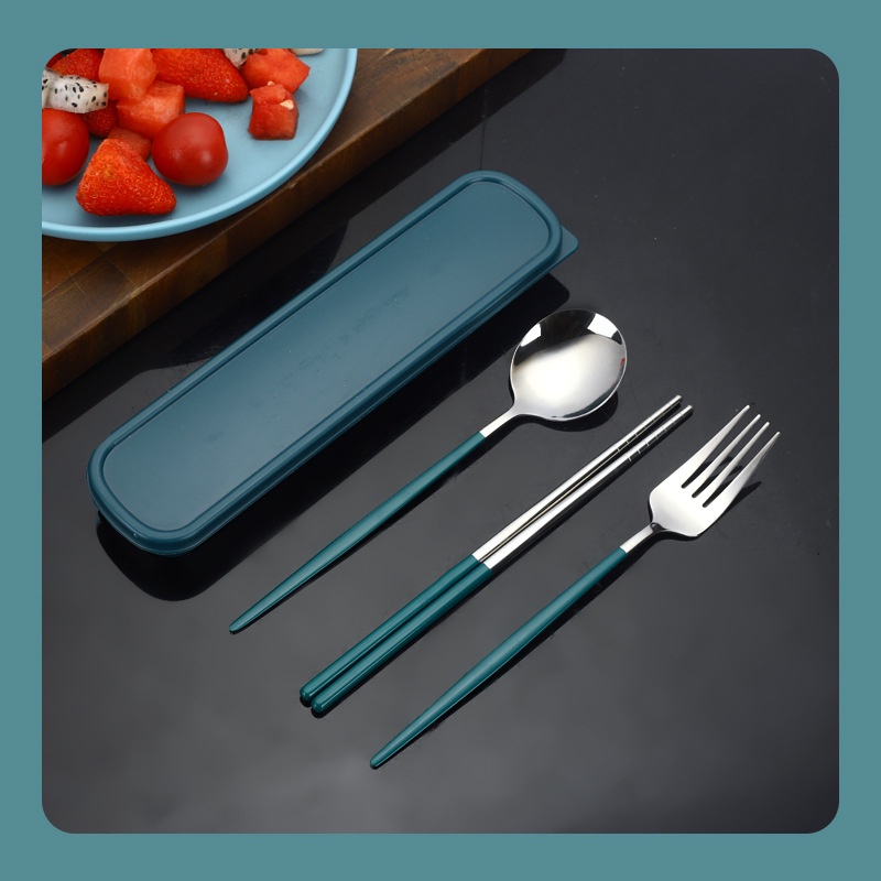 Korean style 304#Stainless Steel 3In1 Fork Spoon and Chopsticks ...