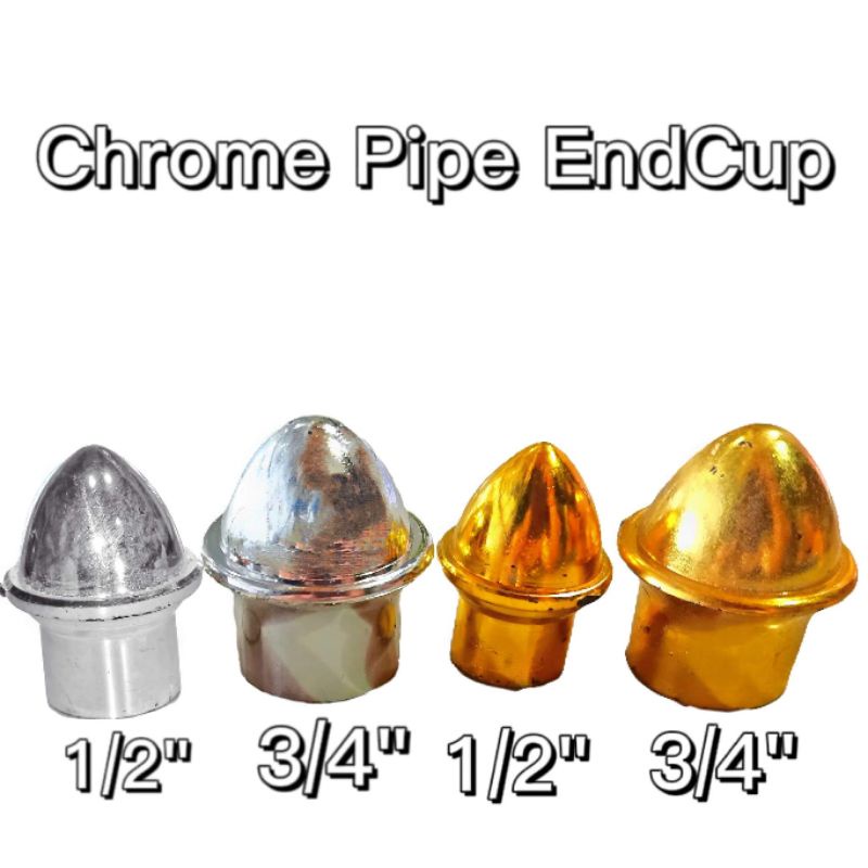 Chrome Pipe end cap | 1/2, 3/4 gold and silver | Shopee Philippines