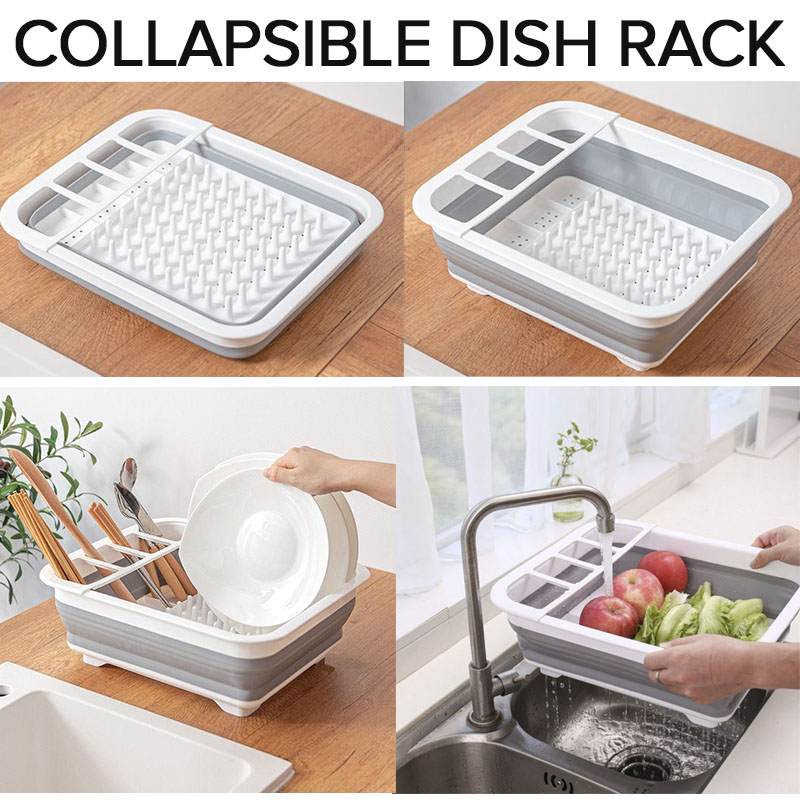 JM-Foldable Dish Rack Plates Drying Rack Kitchen Storage Bowl Holder ...