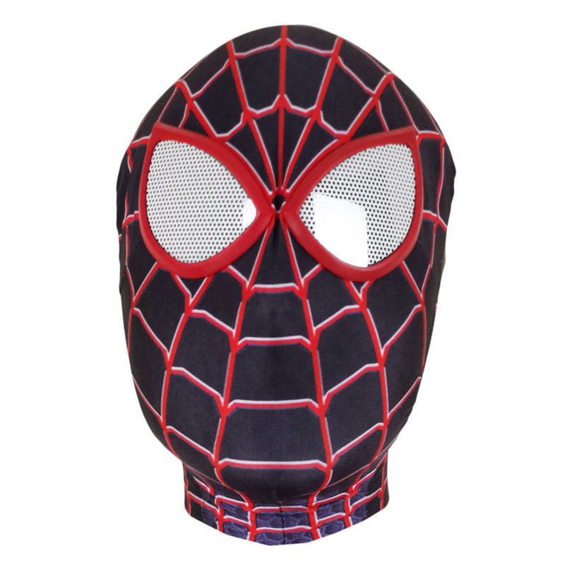 Spiderman Spider Man Miles Morales Elastic Mask Headcover Adult Cosplay ...