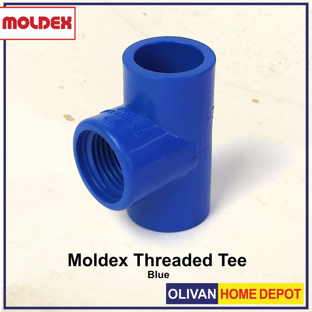 MOLDEX Blue Fittings PVC Threaded Tee PVCU Potable Water Piping System