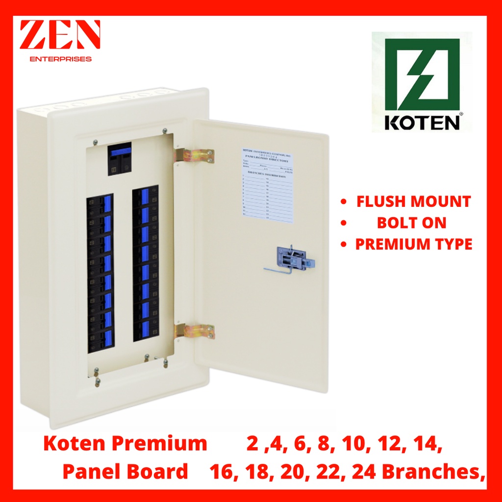 Koten Premium Panel Board Box 2Pole Bolt On 2,4,6,8,10,12,14,16,18,20