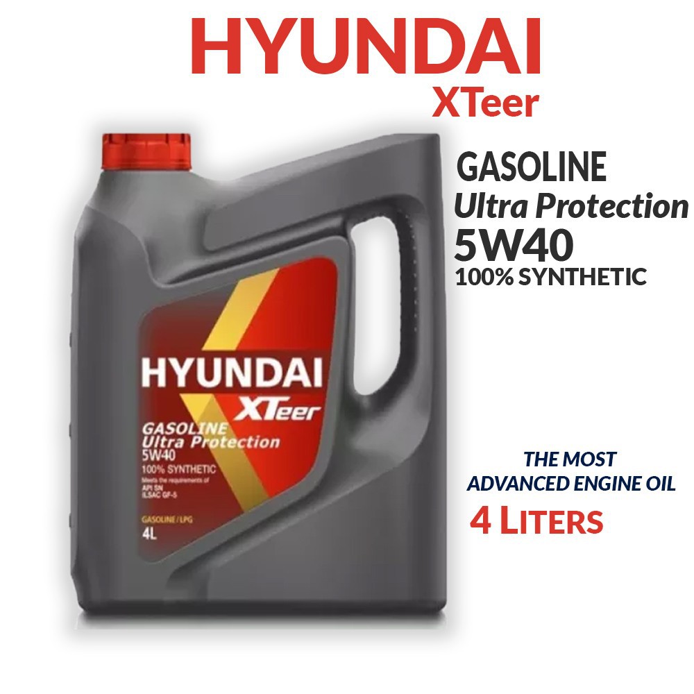 Hyundai Xteer Gasoline 5w40 Synthetic 4L Engine Oil | Shopee Philippines