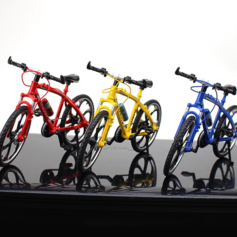 Mini 1:10 Alloy Bicycle Model Diecast Metal Finger Mountain Bike Racing Toy  Bend Road Simulation Collection Toys For Children