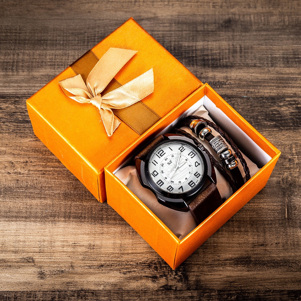 XSVO Genuine Watch + Bracelet + Gift Box Set-3pcs/set Men's Fashion ...