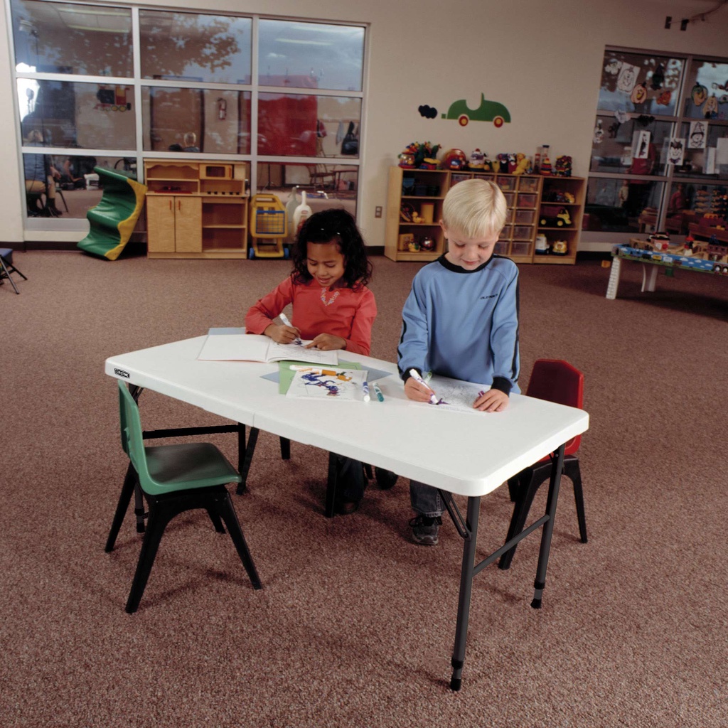 EDLHeavy Duty Folding Folding Table 4 FT/Foldinhalf Table White