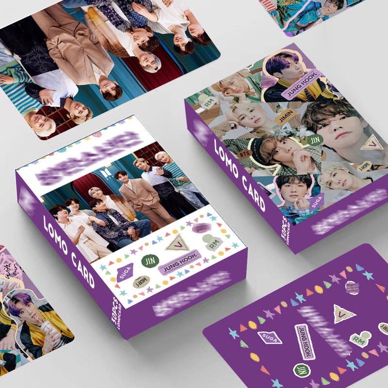 BTS DECO KIT & 2022 GQ VOGUE Photocard Doublesided Color Printing Lomo Card 30pcs/box Shopee