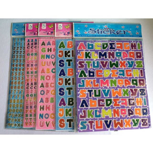 Sticker Letter or Number Assorted Designs | Shopee Philippines