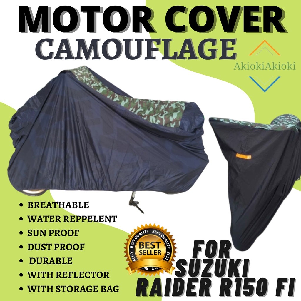 NEW SUZUKI RAIDER R150 FI | MOTORCYCLE COVER CAMOUFLAGE GUARANTEE HIGH ...