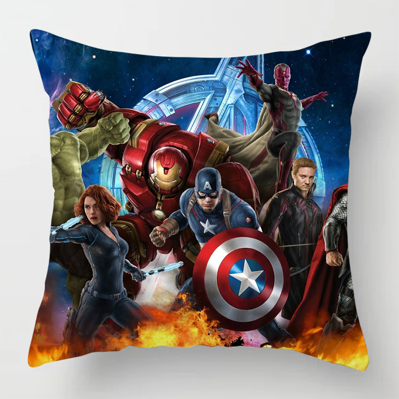 Marvel Hero Captain America Cushion Cover Polyester Line 45X45CM Pillowcase Home Decorative Throw Pillow Covers Shopee Philippines