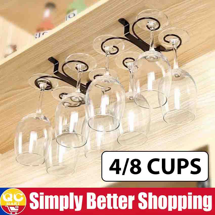 4/8 Wine Glasses Shelf Hanging Fashion Metal Wine Glass suspension