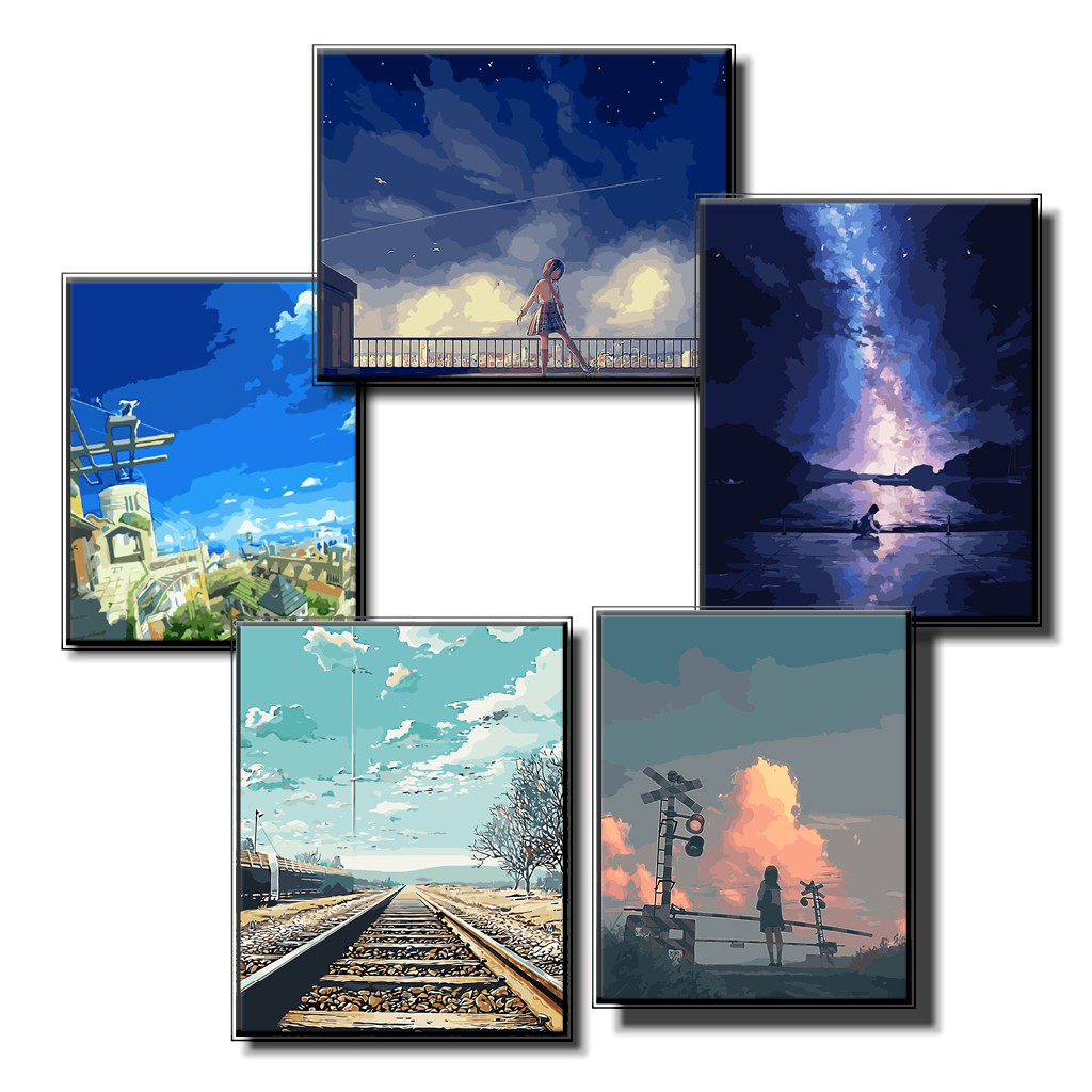 40*50cm DIY Digital Oil Painting Paint By Numbers on Canvas Japanese ...