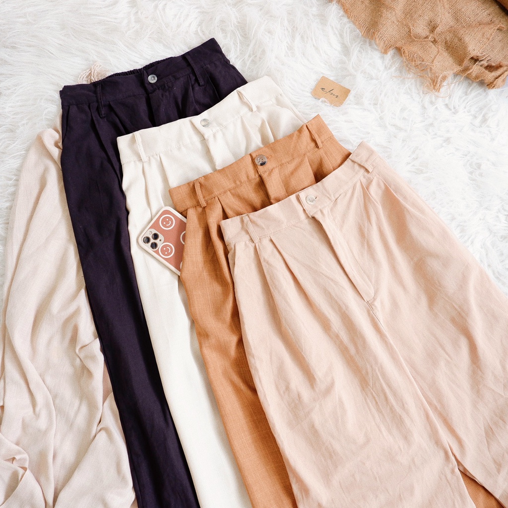 ESSENTIELMANILA High Waist Wide Leg Trouser (Korean Inspired LINEN ...