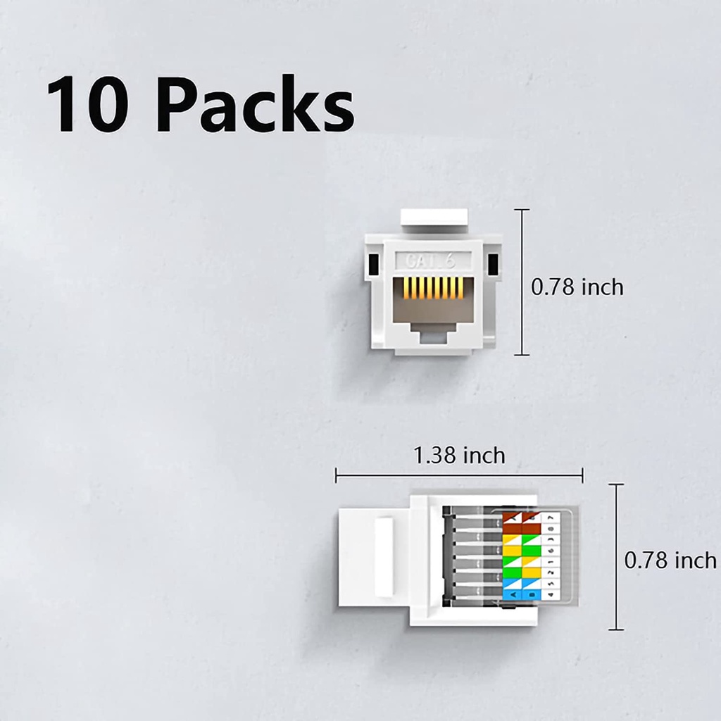 ZoeRax 10PCS RJ45 Keystone Jack CAT6 CAT5E Toolless Ethernet Module ...