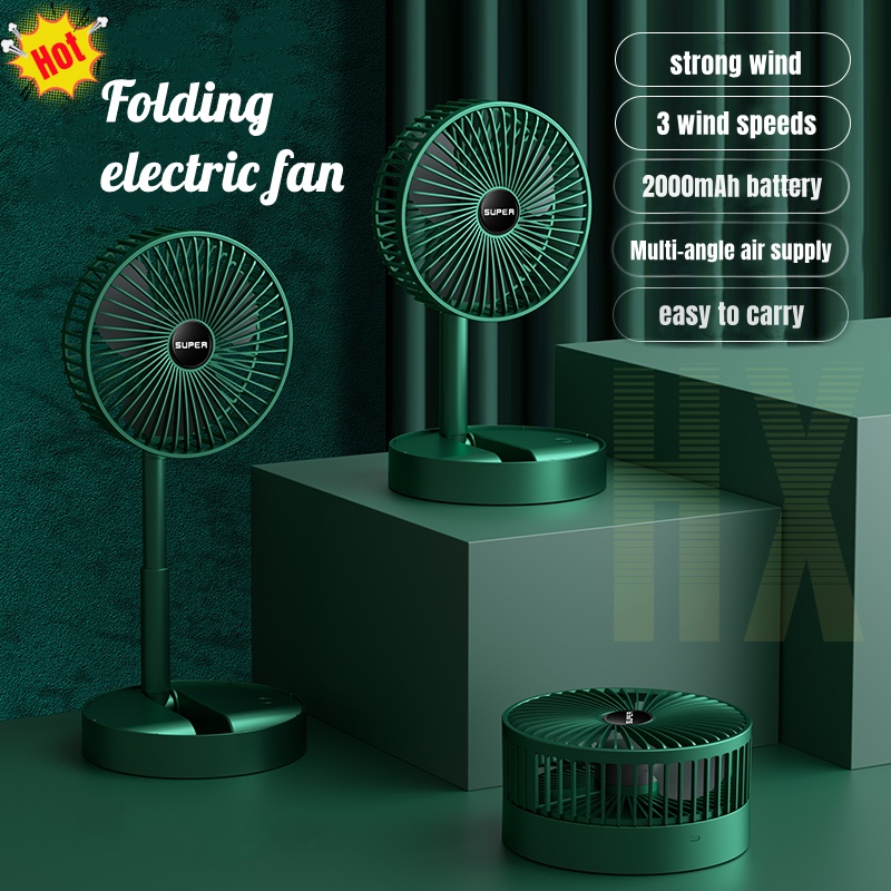 Desk Electric Fan Small folding fan with USB charging retractable 3