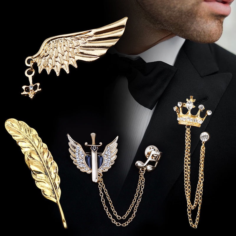 Angel Brooch Chain Jewelry Men Women Suit Shirt Temperament Collar Pin ...