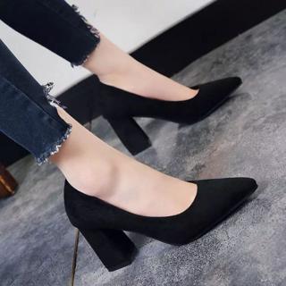 Black 3 clearance inch block heels