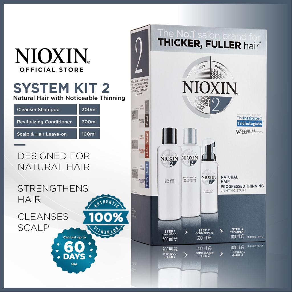 NIOXIN System Kit 2 60-day Kit for Natural Hair with Noticeable ...