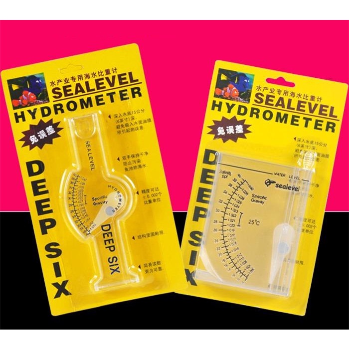 Marine Hydrometer Reef Aquarium Fish Tank Pond Salt Water Salinity Specific Gravity Meter