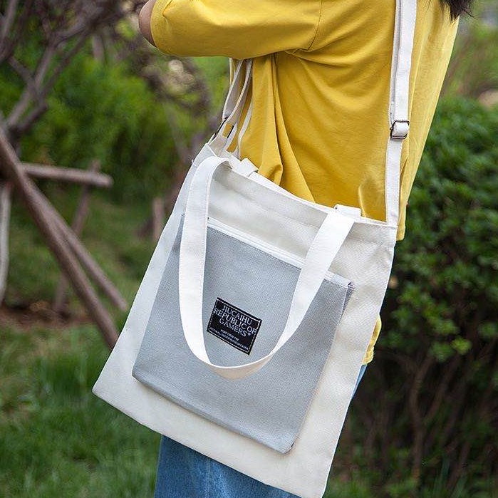 Canvas bag with shoulder strap hotsell